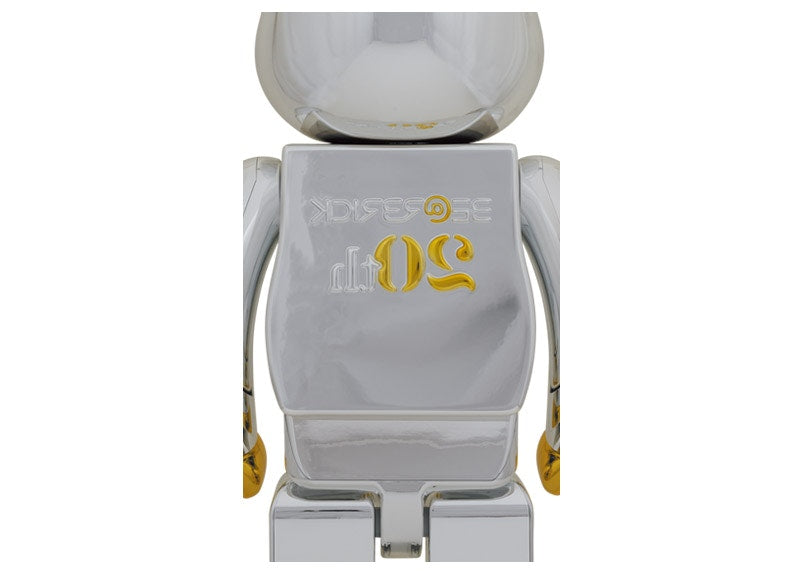 Bearbrick 20th Anniversary 1000% Gold & Silver Chrome Ver.