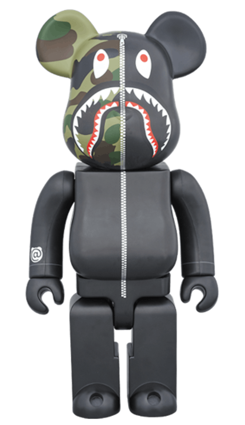 Bearbrick A Bathing Ape 1st Camo Shark 400% Black