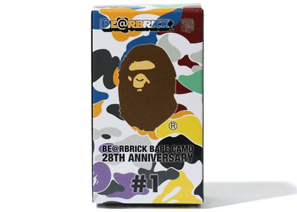 Bearbrick A Bathing Ape 28th Anniversary Camo #1 100% Blue/Red