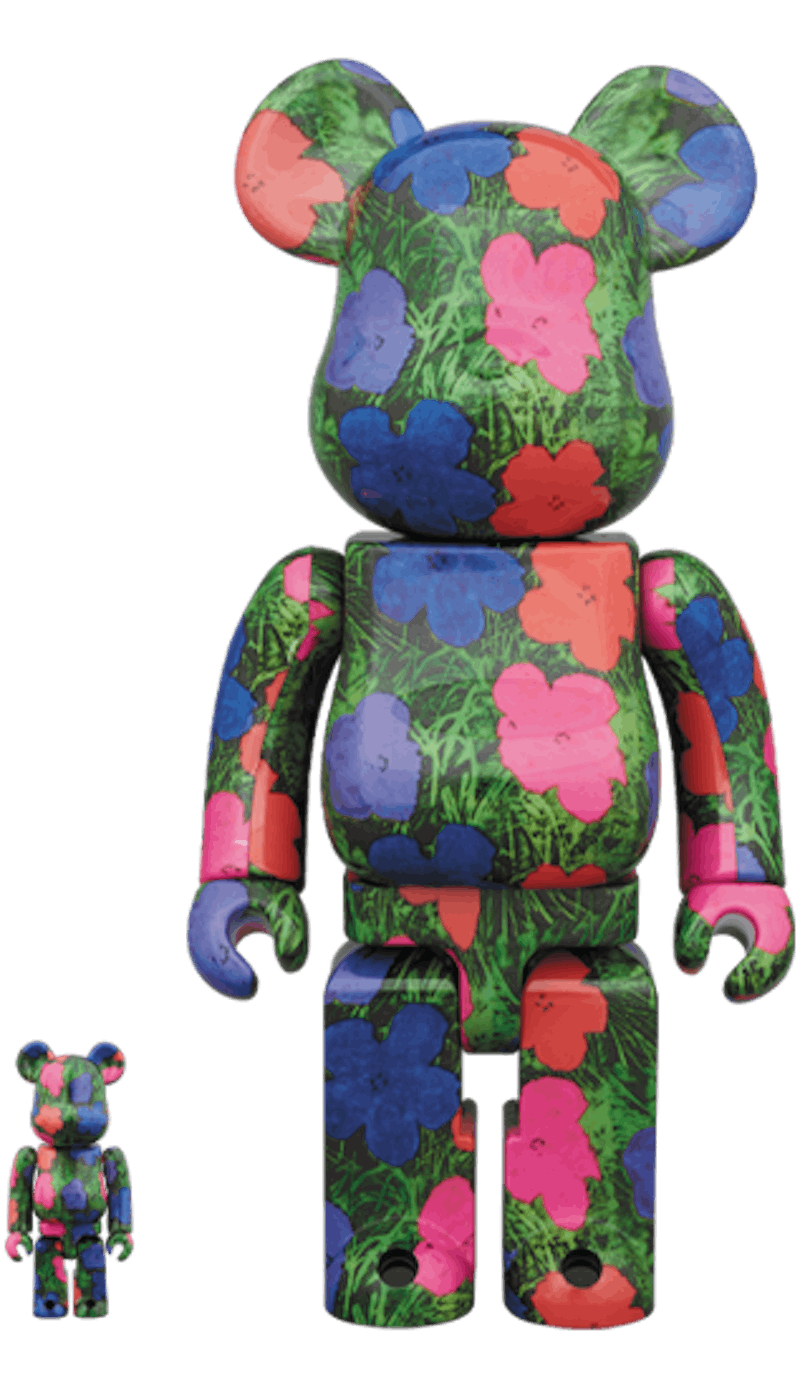 Bearbrick ANDY WARHOL "Flowers" 100% & 400% Set