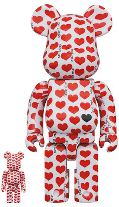Bearbrick Amplifier White Heart 100% & 400% Set