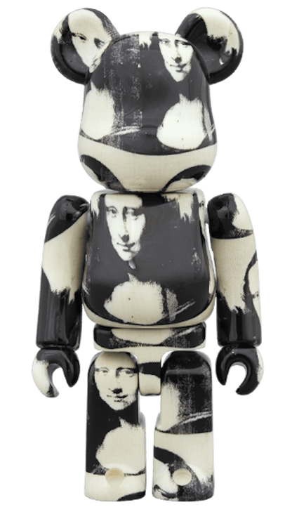 Bearbrick Andy Warhol "Double Mona Lisa" 100% & 400% Set White/Black