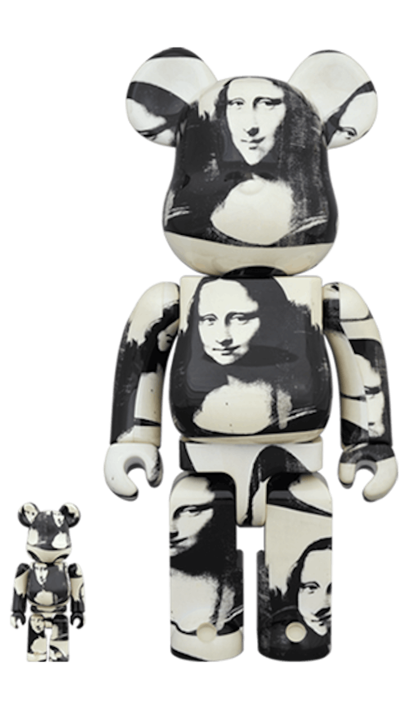 Bearbrick Andy Warhol "Double Mona Lisa" 100% & 400% Set White/Black