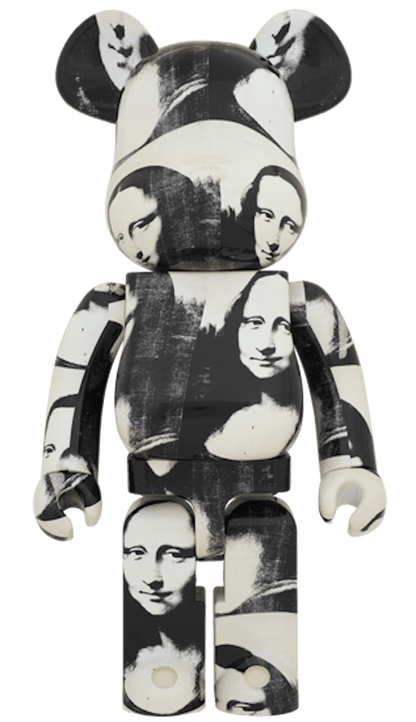 Bearbrick Andy Warhol "Double Mona Lisa" 1000% White/Black