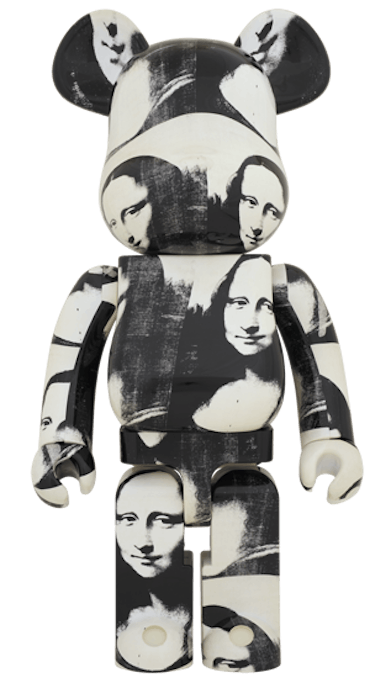 Bearbrick Andy Warhol "Double Mona Lisa" 1000% White/Black