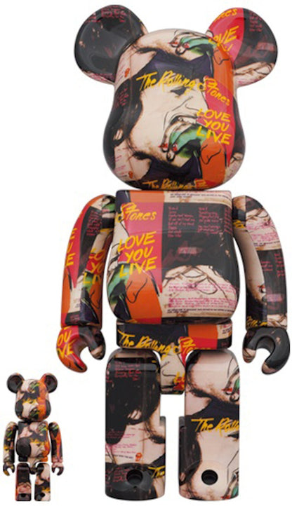 Bearbrick Andy Warhol x The Rolling Stones (Love You Live) 100% & 400% Set