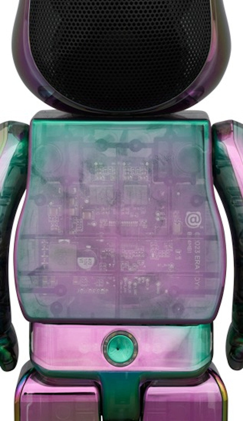 Bearbrick Audio Iridescent Portable Bluetooth Speaker 400% Black Aurora