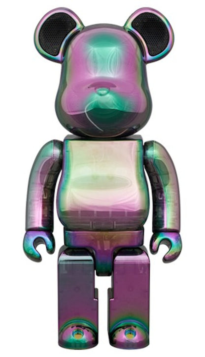 Bearbrick Audio Iridescent Portable Bluetooth Speaker 400% Black Aurora