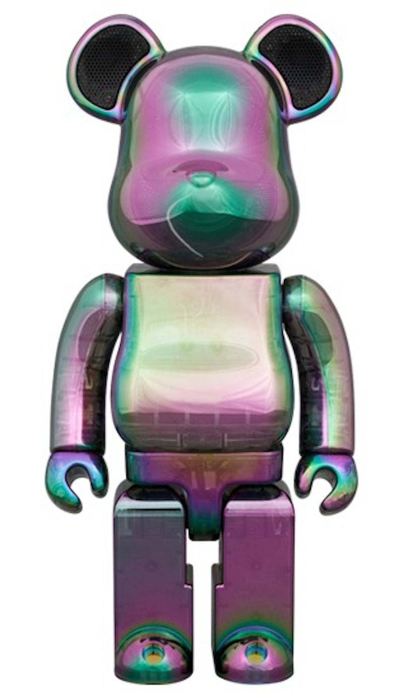 Bearbrick Audio Iridescent Portable Bluetooth Speaker 400% Black Aurora