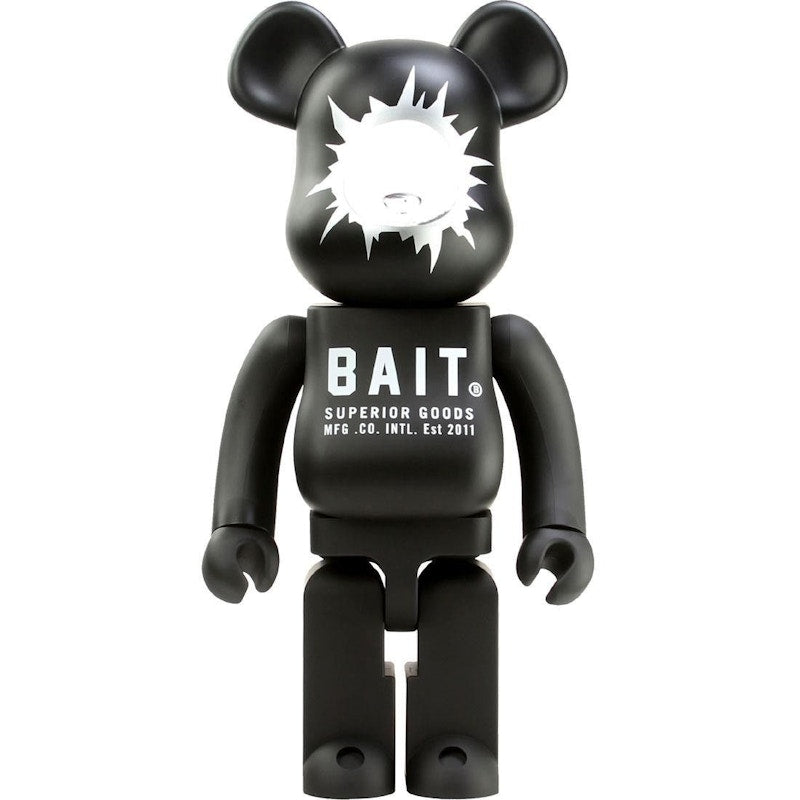Bearbrick BAIT x Medicom Headshot 1000% Black