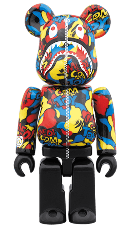 Bearbrick BAPE Camo Shark 100% Multi