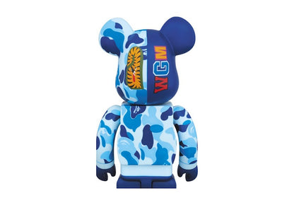 Bearbrick BAPE Camo Shark Hoodie 10th Anniversary 100% Blue