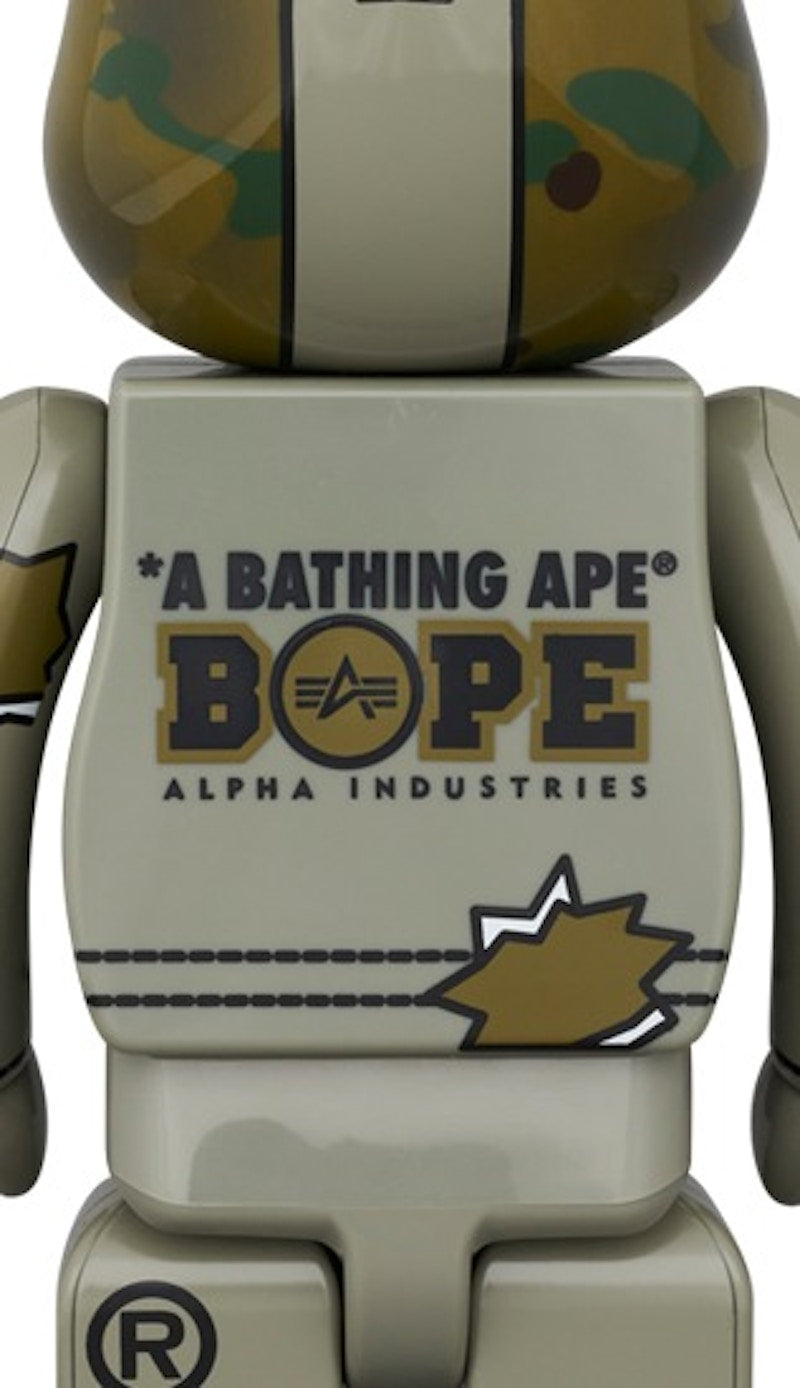 Bearbrick Bape (R) x Alpha Camo Shark 2023 100% & 400% Set