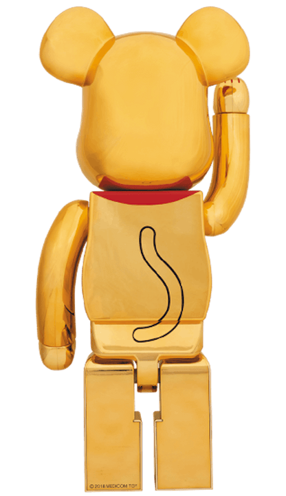 Bearbrick Beckoning Cat 1000% Gold-Plated