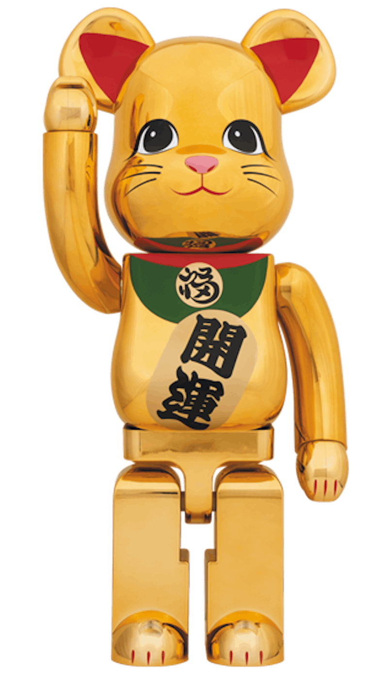 Bearbrick Beckoning Cat 1000% Gold-Plated
