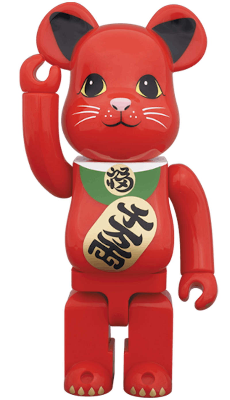 Bearbrick Beckoning Cat 400% Red