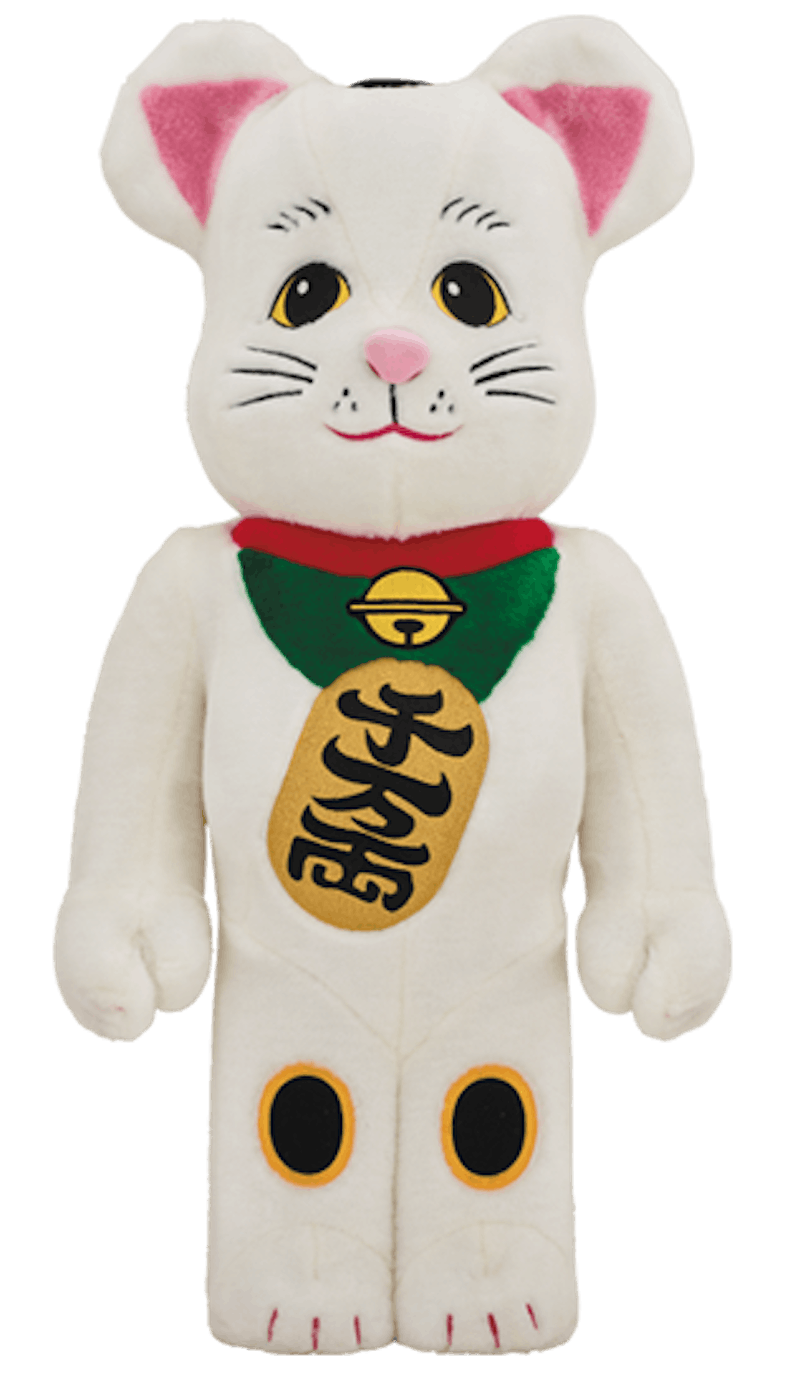 Bearbrick Beckoning Cat Costume 1000% White