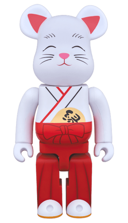 Bearbrick Beckoning Cat Marriage Maiko Maiden 400% White