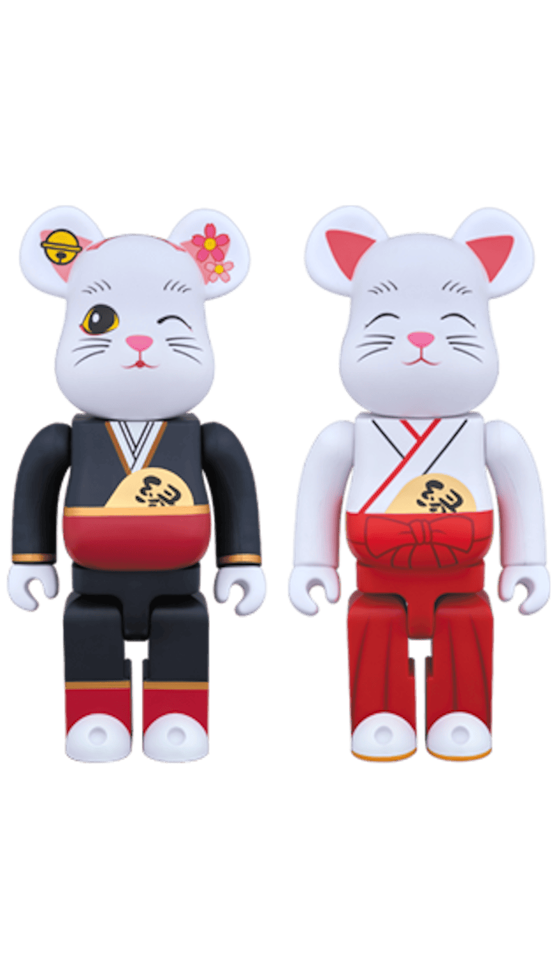 Bearbrick Beckoning Cat Marriage Maiko Maiden 400% White