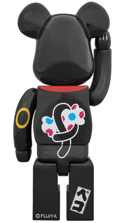 Bearbrick Beckoning Cat Peko Chan 100% & 400% Set Black