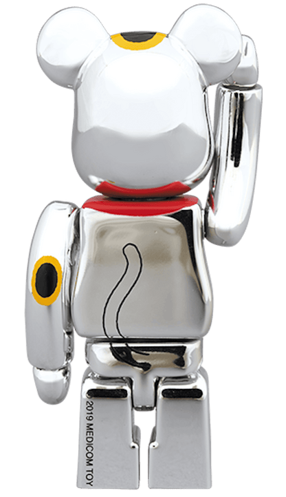 Bearbrick Beckoning Cat Silver Plated Fortune 100% & 400% Set