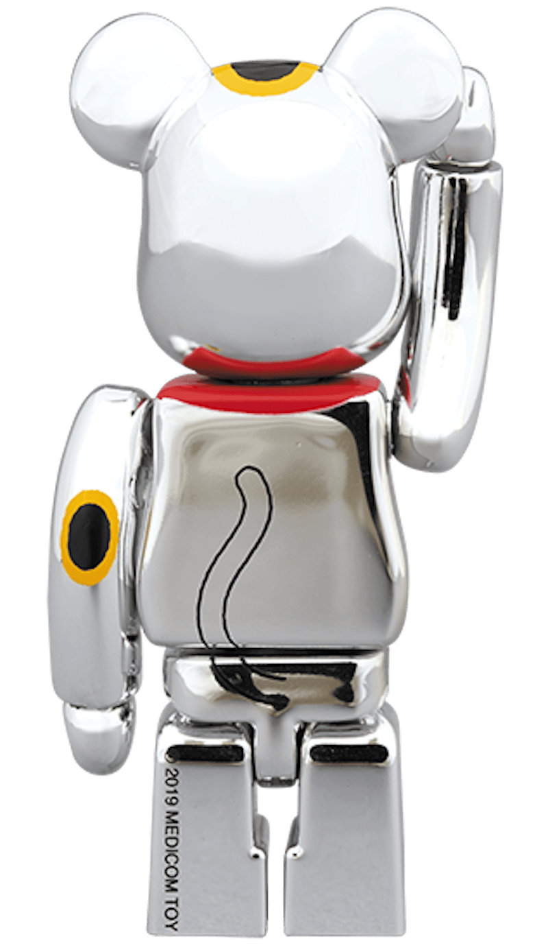 Bearbrick Beckoning Cat Silver Plated Fortune 100% & 400% Set