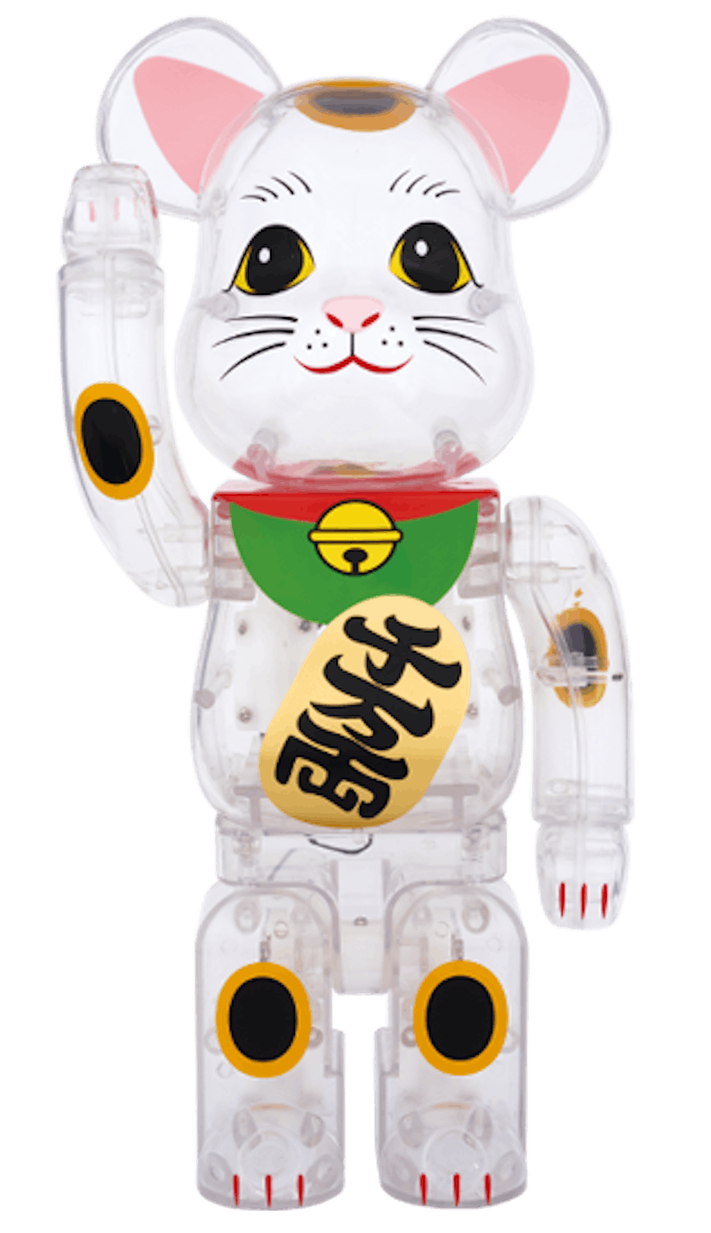 Bearbrick Beckoning Cat Transparent 400% Clear