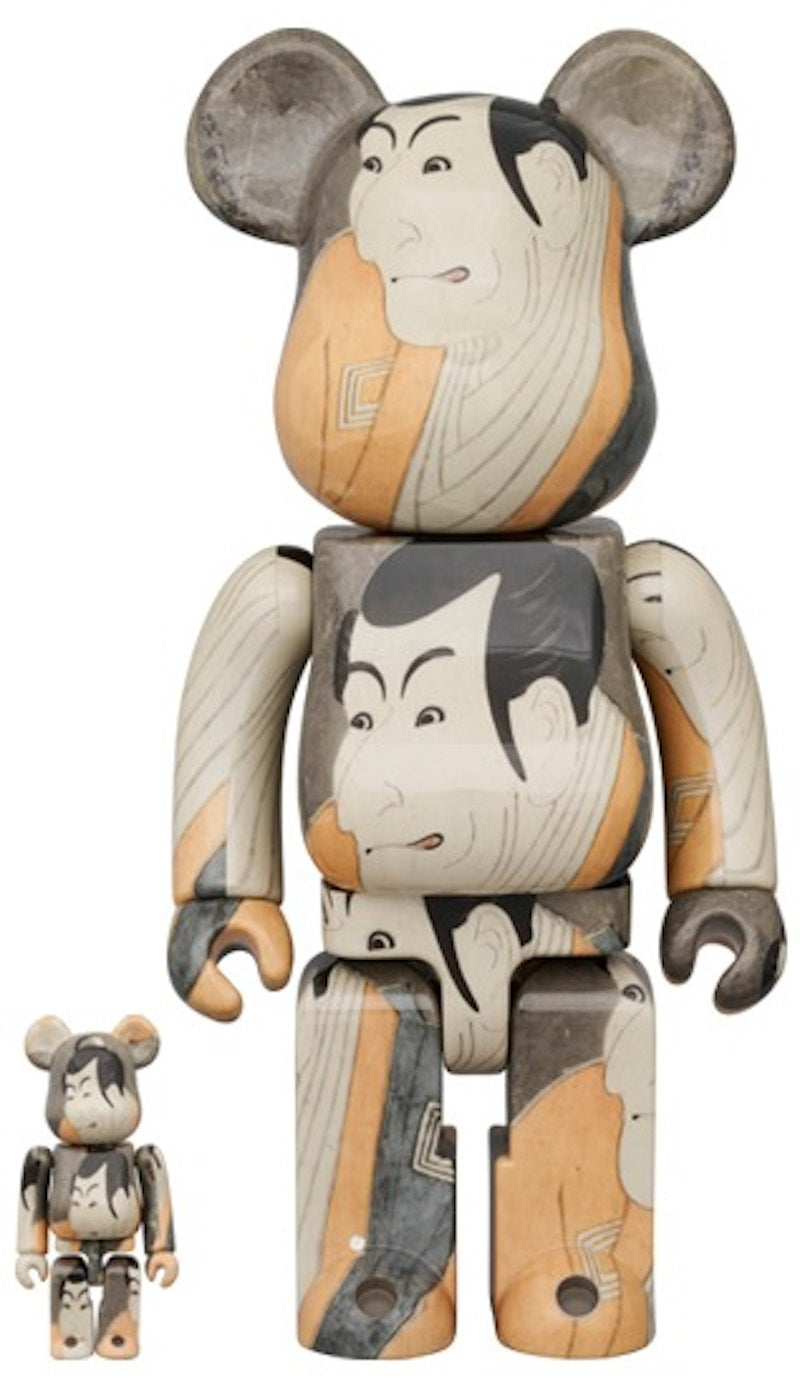 Bearbrick Boston Museum Toshusai Sharaku "Ichikawa Ebizo's Takemura Sadanoshin" 100% & 400% Set