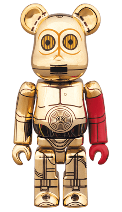 Bearbrick C-3PO The Force Awakens Ver. 100% & 400% Set Gold