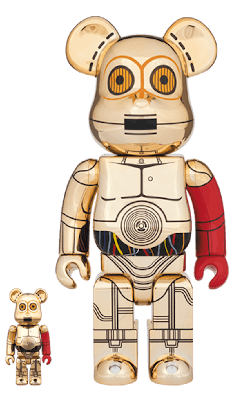 Bearbrick C-3PO The Force Awakens Ver. 100% & 400% Set Gold