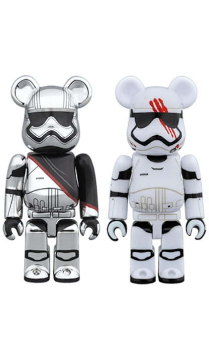 Bearbrick Captain Phasma & FN-2187 2 Pack 100% White