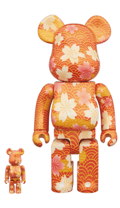 Bearbrick Chiyogami 100% & 400% Set Orange