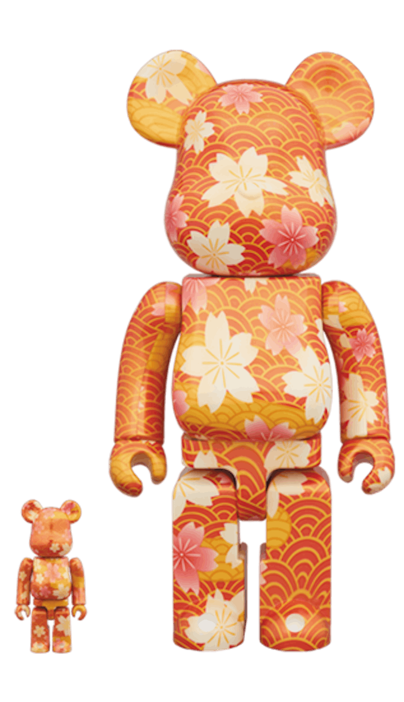 Bearbrick Chiyogami 100% & 400% Set Orange
