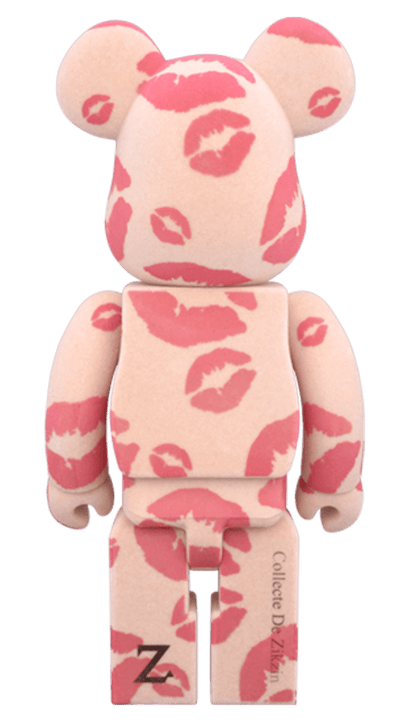 Bearbrick Collecte De Zikzin You Kissed My Heart 100% & 400% Set Beige