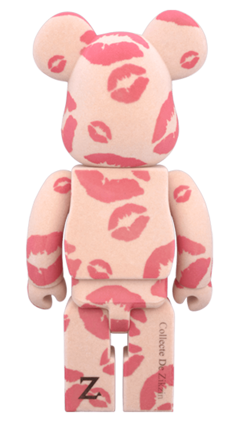 Bearbrick Collecte De Zikzin You Kissed My Heart 100% & 400% Set Beige