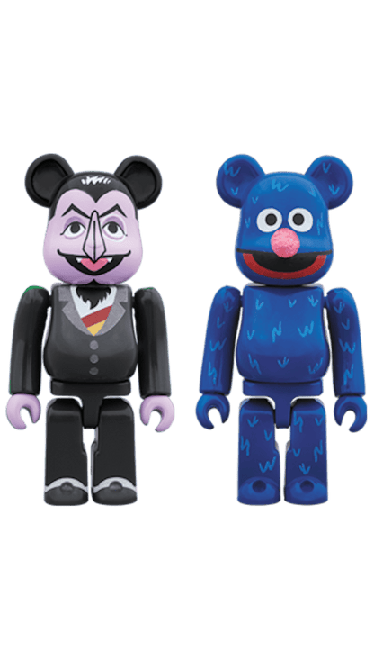 Bearbrick Count Von Count & Grover 2 Pack 100% Multi