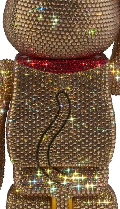 Bearbrick Crystal Decorate Lucky Cat Lucky Gold 400%