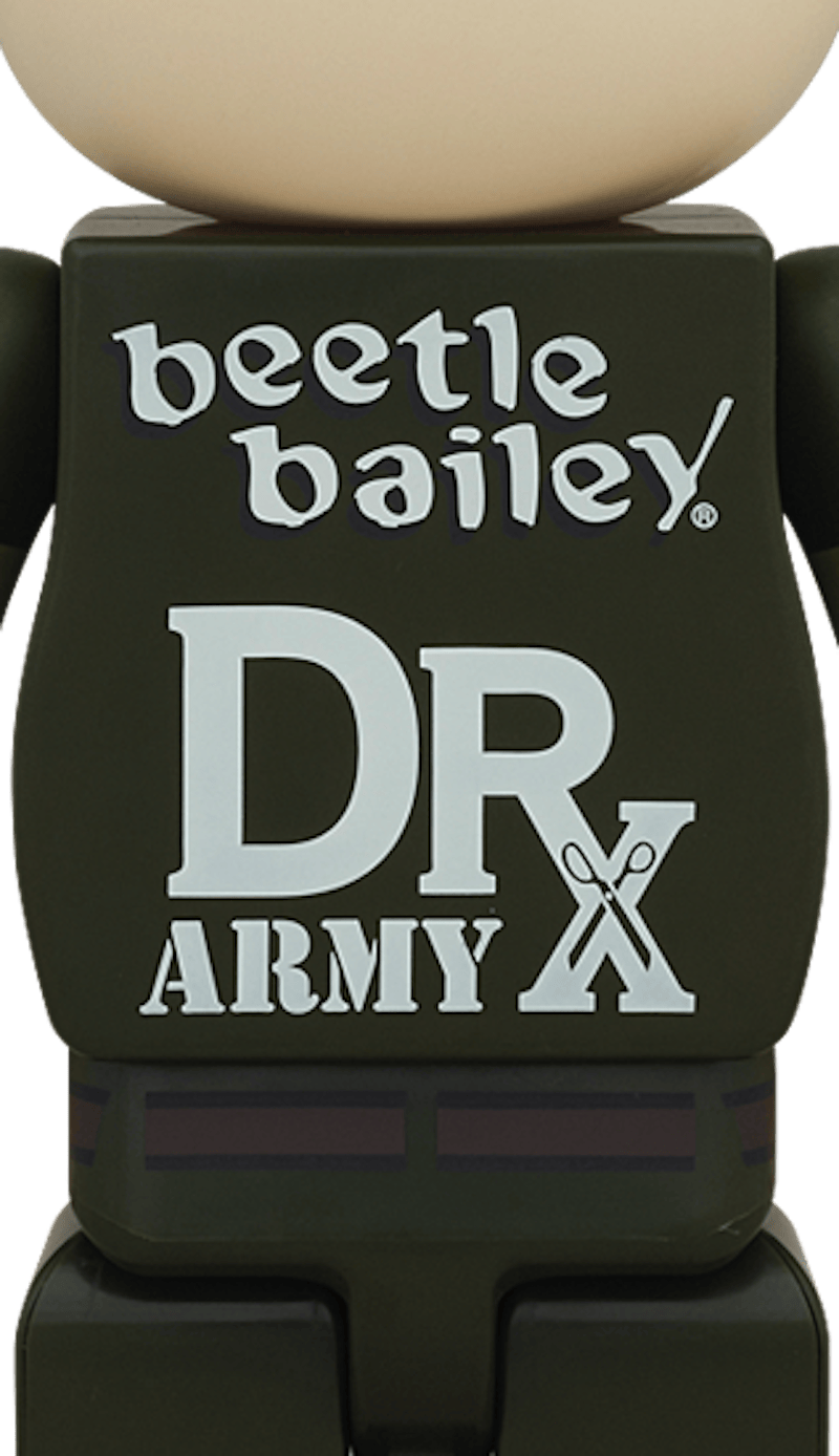 Bearbrick DRX Army Beetle Bailey 400% Green