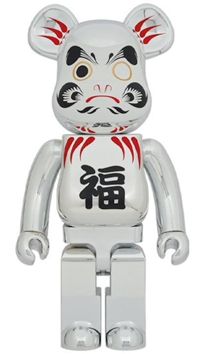 Bearbrick Daruma 1000% Silver Plated