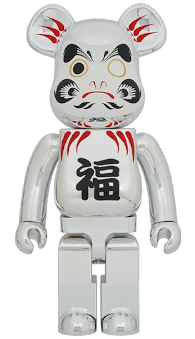 Bearbrick Daruma 1000% Silver Plated