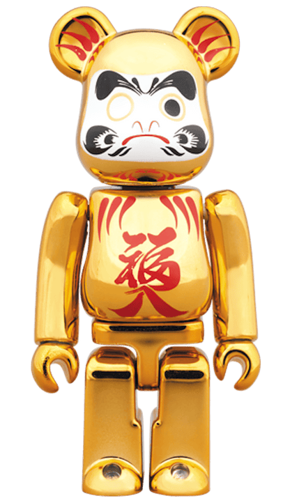 Bearbrick Daruma Gold Plating Fukuiri 100%