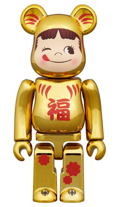 Bearbrick Daruma Peko-Chan Gold Plated 100% & 400% Set