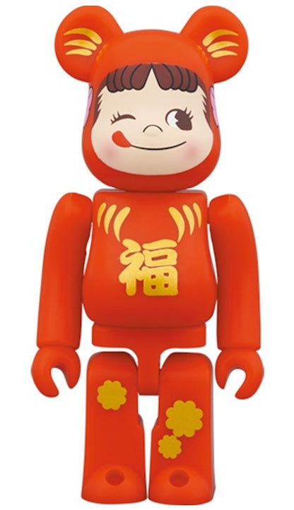 Bearbrick Daruma Peko-chan 100% & 400% Set Red