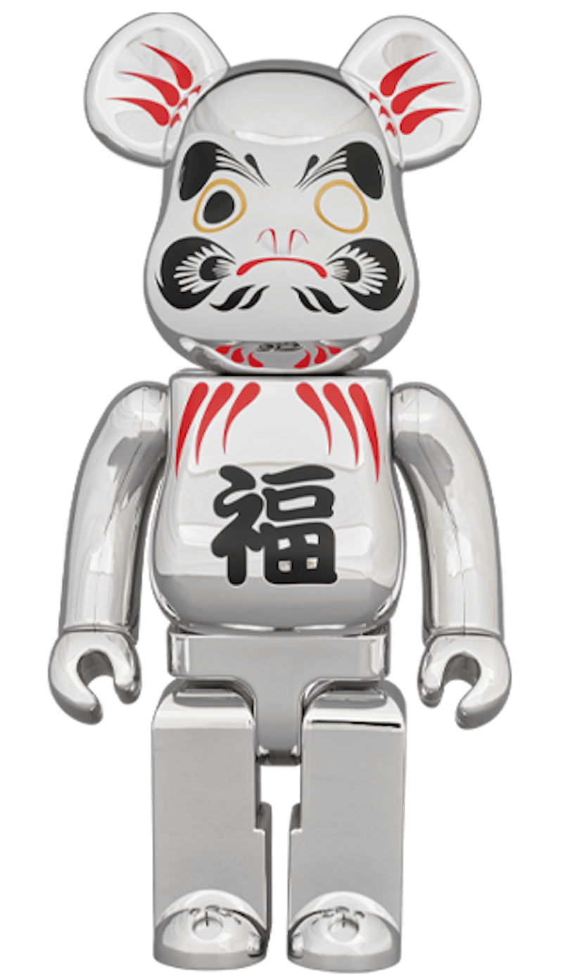 Bearbrick Daruma Silver Plated 400%