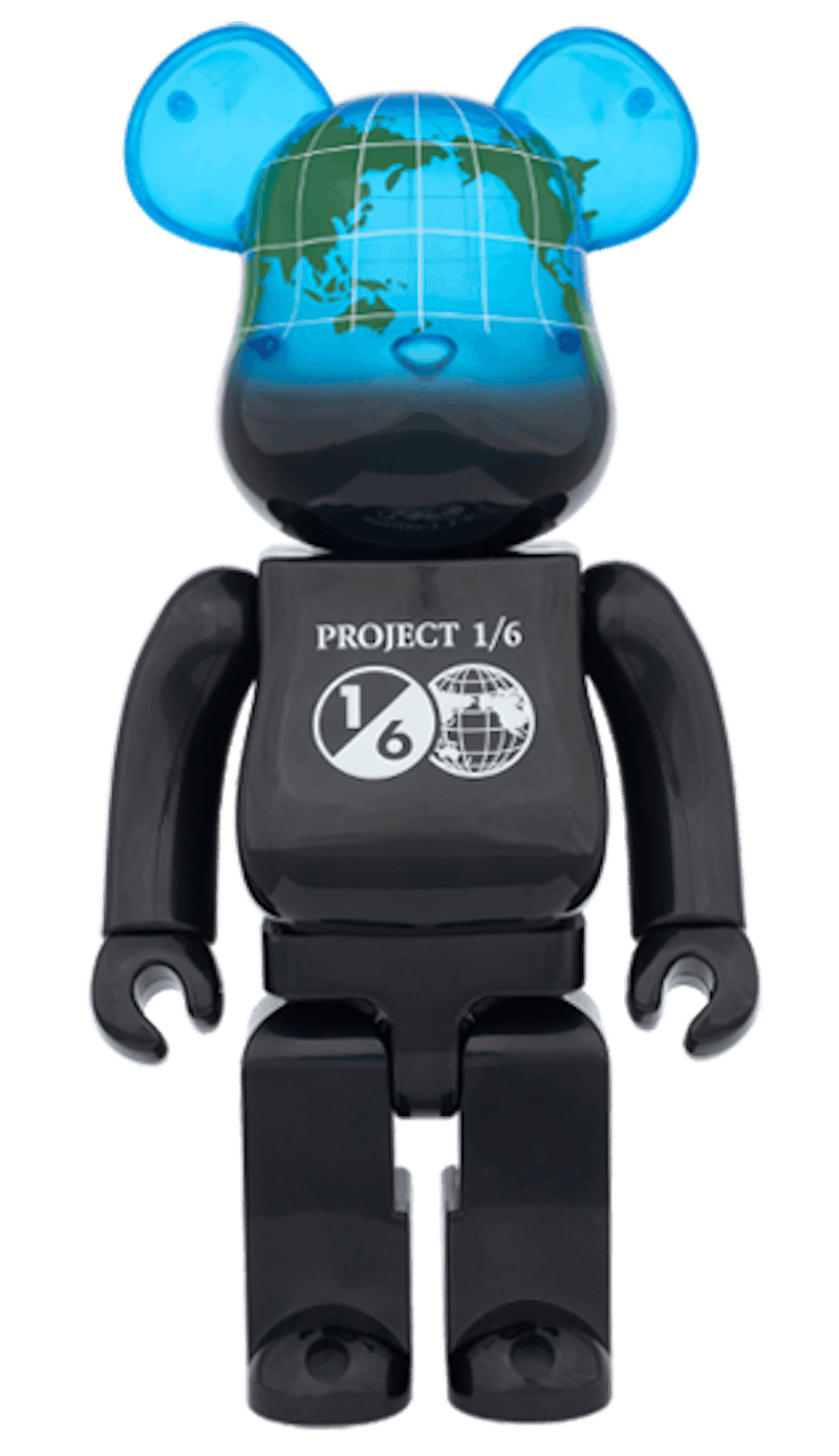 Bearbrick Earth Cosmic 400% Black