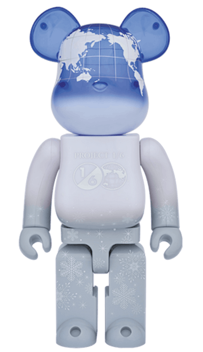 Bearbrick Earth Snow 400% White