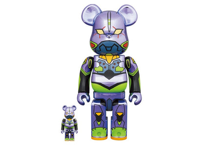 Bearbrick Evangelion Unit 1 100% & 400% Set Chrome Ver.