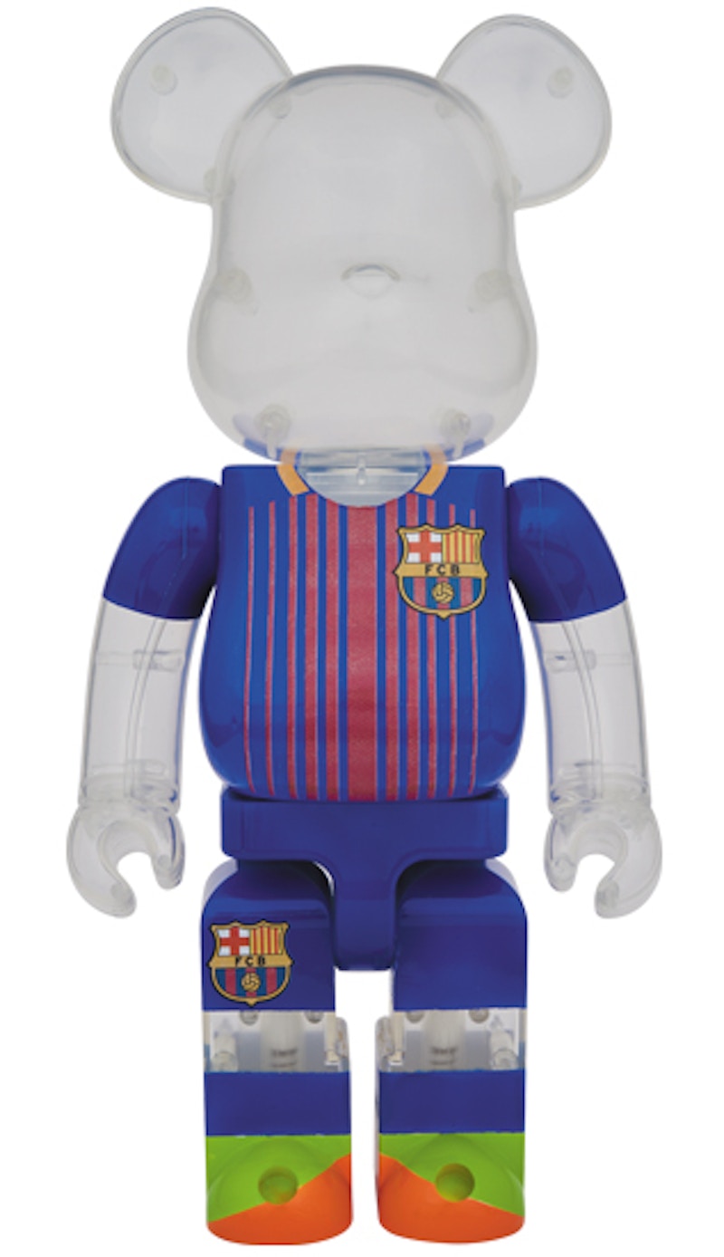 Bearbrick FC Barcelona 100% & 400% Set Clear/Navy