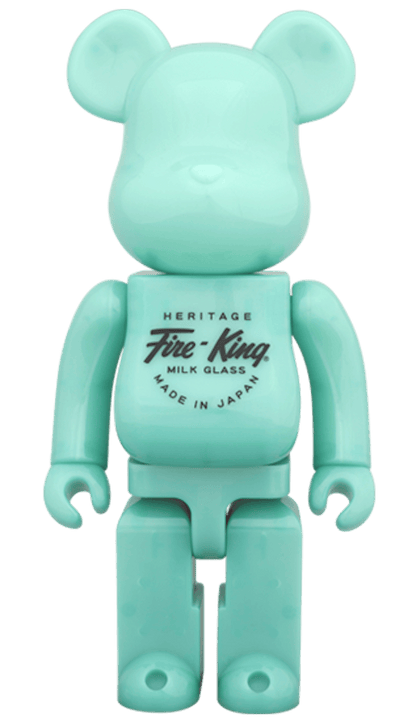 Bearbrick Fire King (2 Pack) 400% White/ Jade