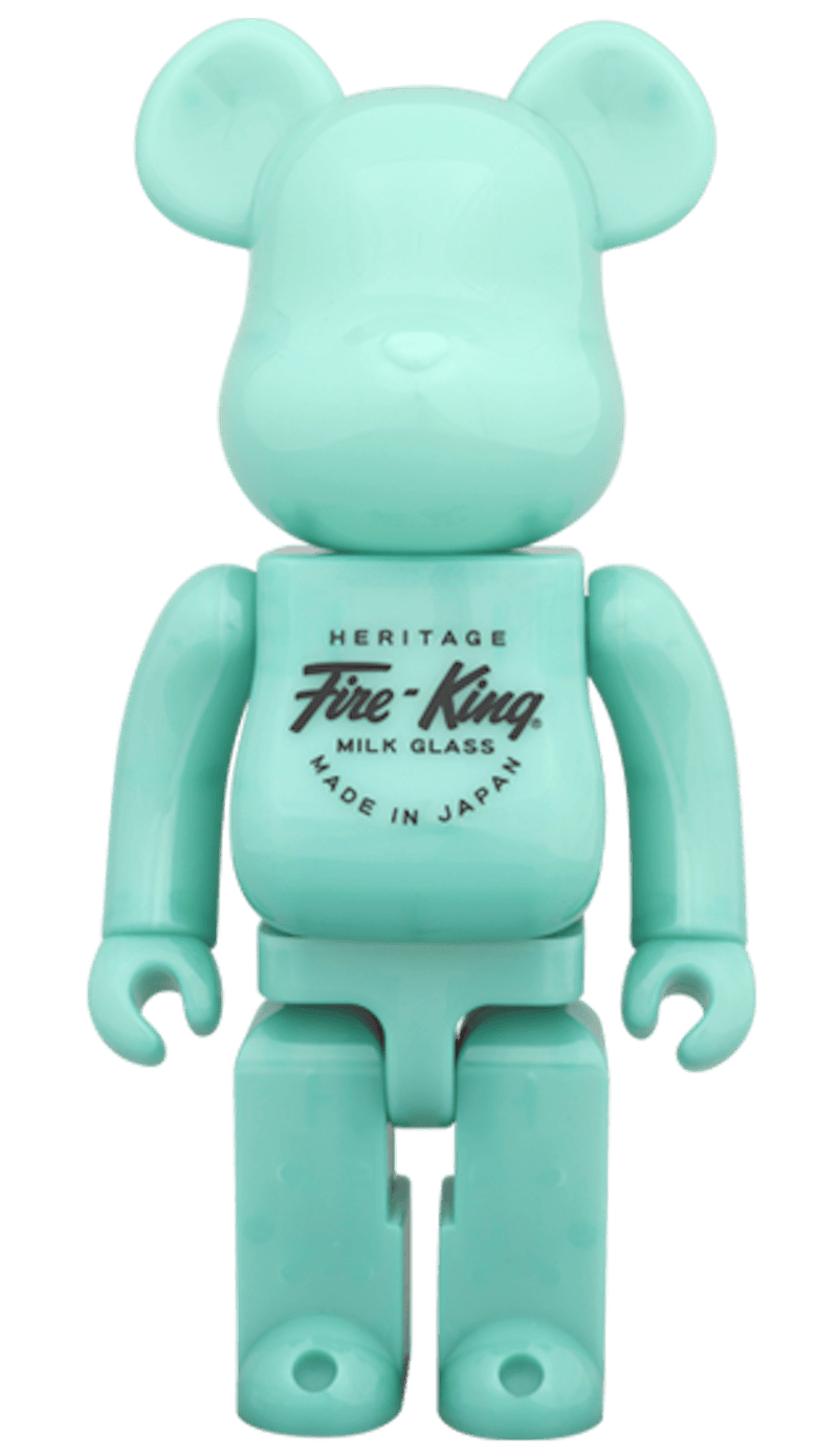 Bearbrick Fire King (2 Pack) 400% White/ Jade